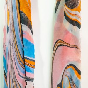Marbled Chiffon Scarf 70” long x 18” Wide Waves