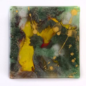 Fused Glass Tray #52; 6”x6”; Spring Morning